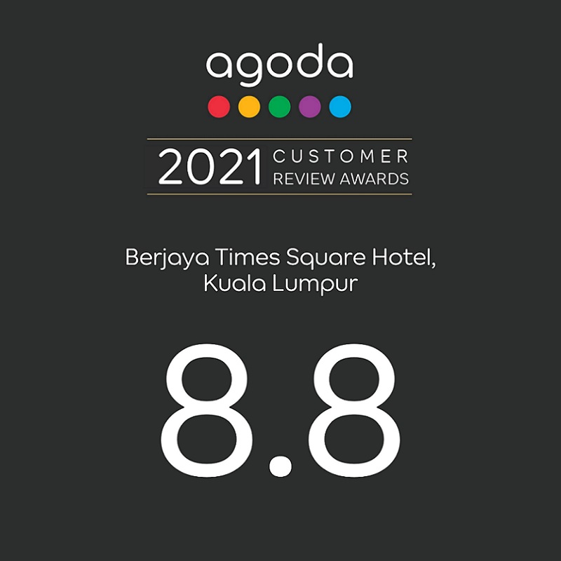 AGODA CUSTOMER REVIEW AWARD 2021 Berjaya Hotel